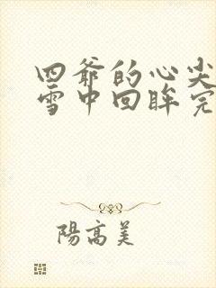 四爷的心尖宠妃雪中回眸完全版