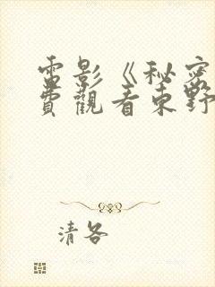 电影《秘密》免费观看东野圭吾封面