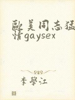 欧美同志猛男激情gaysex