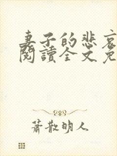 妻子的悲哀小说阅读全文免费封面
