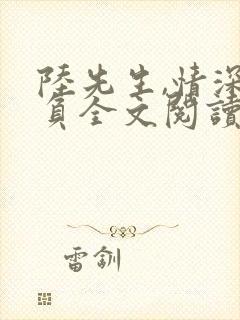 陆先生,情深不负全文阅读免费
