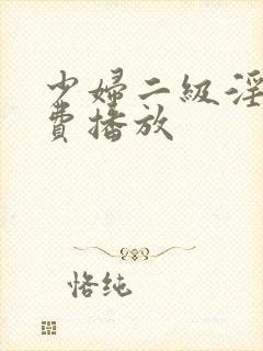 少妇二级淫片免费播放