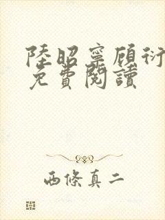 陆昭宁顾衍全文免费阅读封面