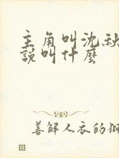 主角叫沈秋的小说叫什么