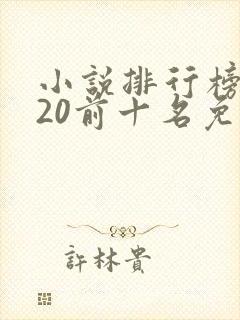 小说排行榜2020前十名免费