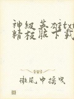 神级英雄txt精校版下载