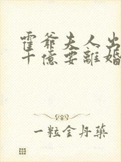 霍爷夫人出价一千亿要离婚全文免费阅读