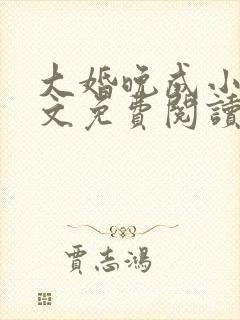 大婚晚成小说全文免费阅读