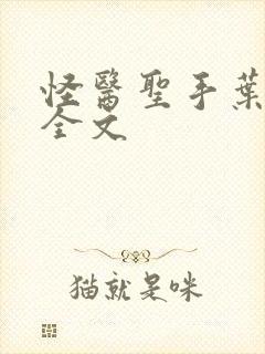 怪医圣手叶皓轩全文