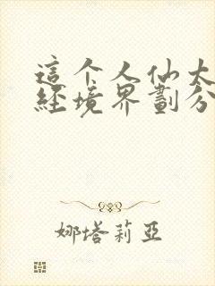 这个人仙太过正经境界划分