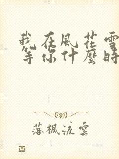 我在风花雪月里等你什么时候写的