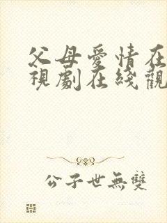 父母爱情在线电视剧在线观看免费封面