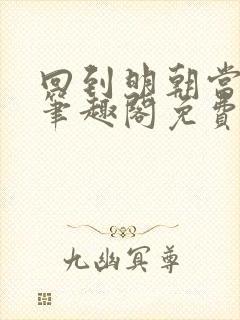 回到明朝当王爷笔趣阁免费无删减