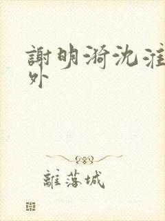 谢明漪沈淮舟番外封面