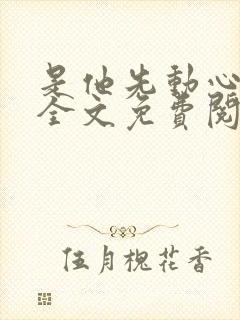 是他先动心小说全文免费阅读