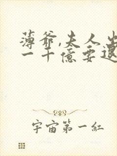 薄爷,夫人出价一千亿要退婚免费阅读全