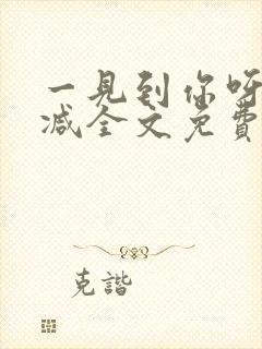 一见到你呀无删减全文免费阅读封面