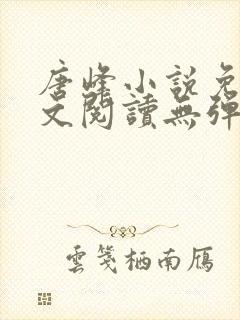 唐峰小说免费全文阅读无弹窗