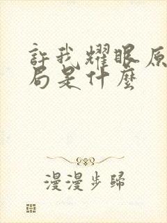 许我耀眼原著结局是什么