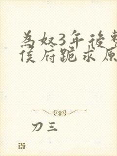 为奴3年后整个侯府跪求原谅