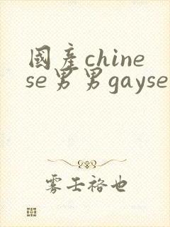 国产chinese男男gaysex