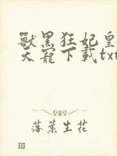 兽黑狂妃皇叔逆天宠下载txt