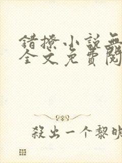 错撩小说无弹窗全文免费阅读