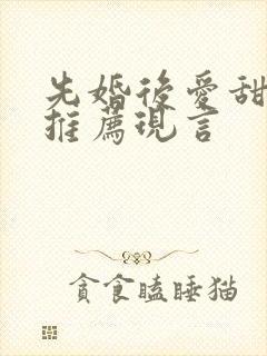 先婚后爱甜宠文推荐现言
