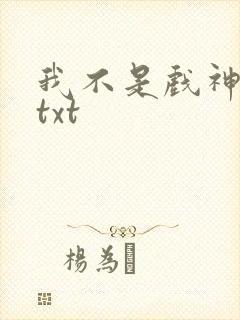 我不是戏神小说txt