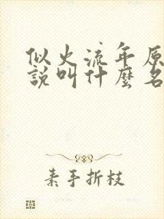 似火流年原著小说叫什么名字