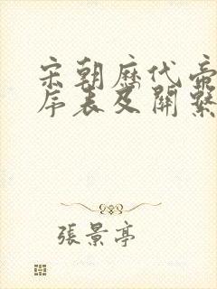 宋朝历代帝王顺序表及关系