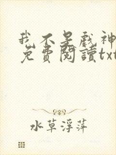 我不是戏神小说免费阅读txt下载