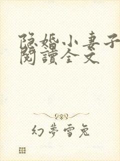 隐婚小妻子免费阅读全文