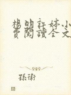 杨明许婷小说免费阅读全文最新章节