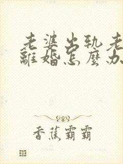老婆出轨老公想离婚怎么办