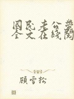 国民老公带回家全文在线阅读封面