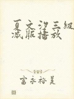 夏文汐三级无删减版播放