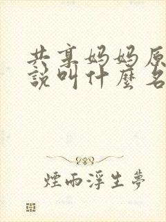 共享妈妈原著小说叫什么名字