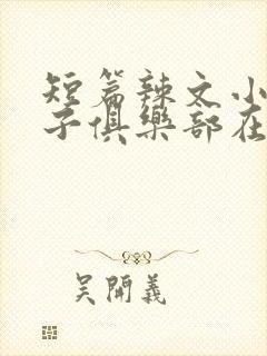 短篇辣文小说母子俱乐部在线阅读全文