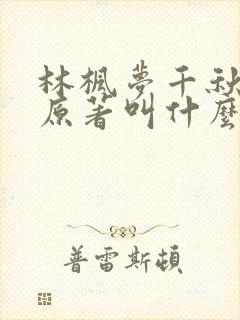 林枫梦千秋小说原著叫什么