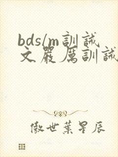 bds/m训诫文严厉训诫文