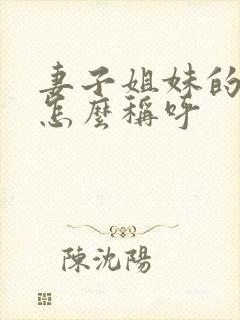 妻子姐妹的丈夫怎么称呼封面