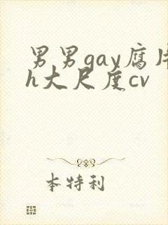 男男gay腐片h大尺度cv
