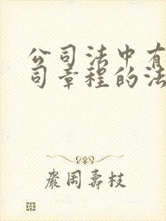公司法中有关公司章程的法条