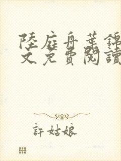 陆庭舟叶锦禾全文免费阅读封面