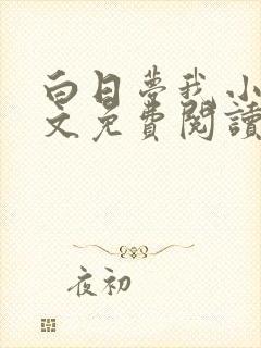 白日梦我小说全文免费阅读无删减版封面