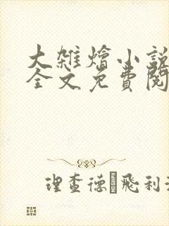 大杂烩小说在线全文免费阅读笔趣阁封面