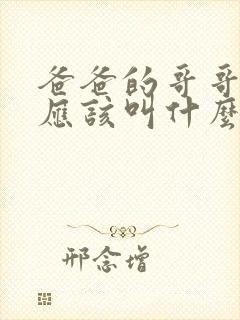 爸爸的哥哥老婆应该叫什么