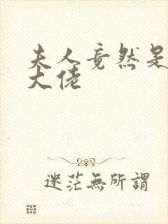 夫人竟然是全能大佬封面