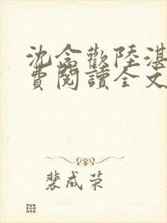 沈念欢陆湛北免费阅读全文封面
